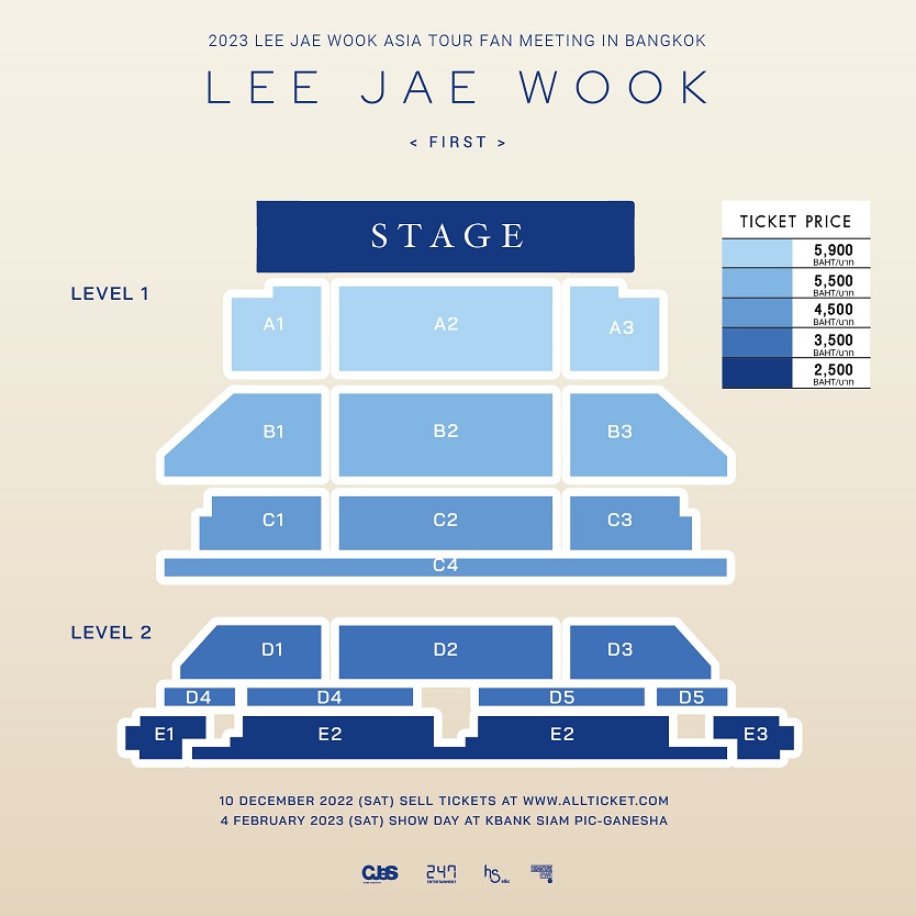 2023 LEE JAE WOOK ASIA TOUR FAN MEETING FIRST IN BANGKOK - Seat Plan