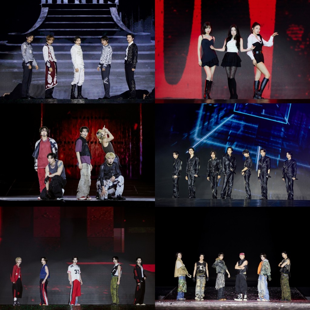SMTOWN LIVE 2025-26 การแสดงที่กรุงเทพฯ ภาพที่ 1 (เริ่มจากแถวบนสุดซ้าย EXO-Red Velvet-NCT 127-NCT DREAM-WayV-NCT U)