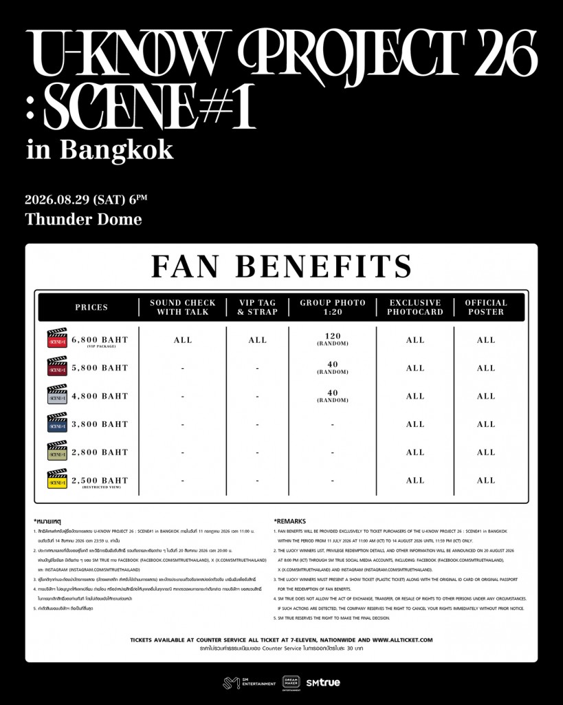 [สิทธิพิเศษ] คอนเสิร์ต U-KNOW PROJECT 26 SCENE#1 in BANGKOK